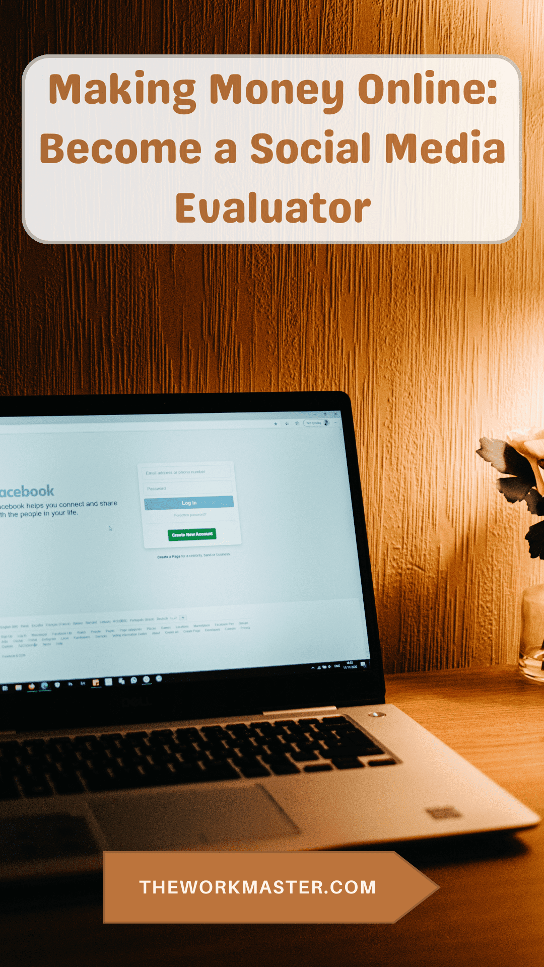 how to become a social media evaluator a laptop with Facebook on it