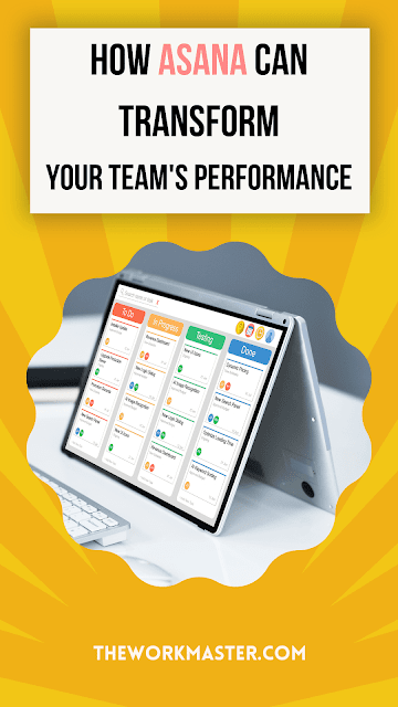 a laptop with a schedule on it and the text "How Asana Can Transform Your Team's Performance"